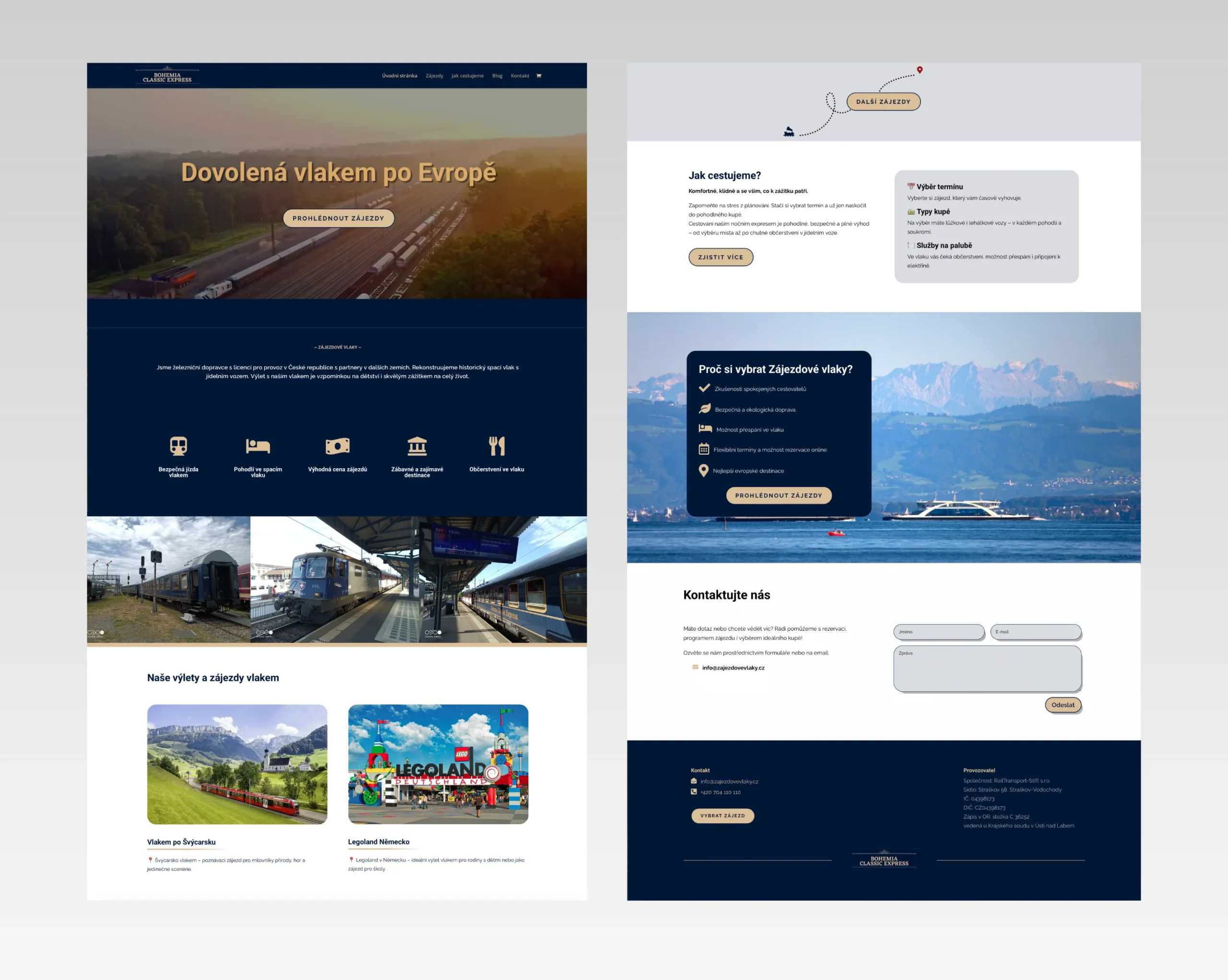 Tvorba webu pro Zájezdové vlaky